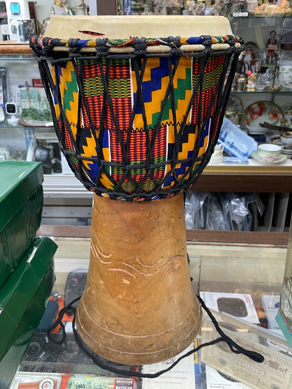 Carved Djembe Bongo Drum (local pickup)