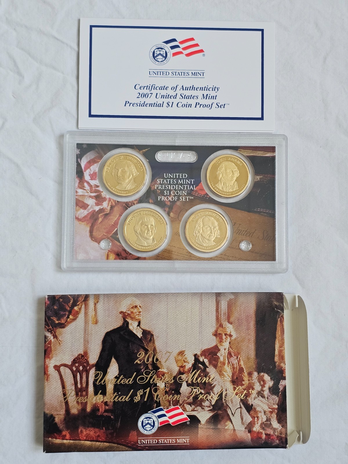 2007 United States Mint Presidential $1 Coin Proof Set - Founding Fathers