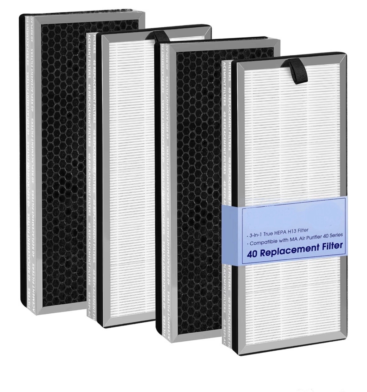 4 Pack HEPA Filters For MA Air Purifier 40 Series HEPA and Activated Carbon