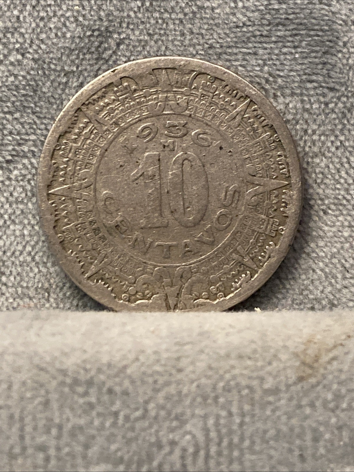 1936 MEXICO 10 CENTAVOS - Excellent Coin - FREE SHIP - Mexico Bin #1000