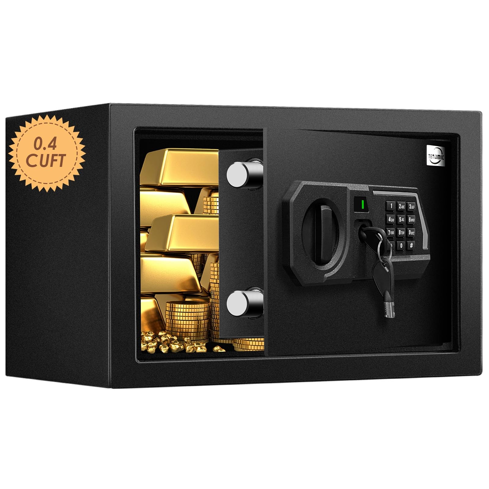 Fireproof Safe Box 0.4 Cuft Electronic Digital Security Box, Keypad Small Lock B