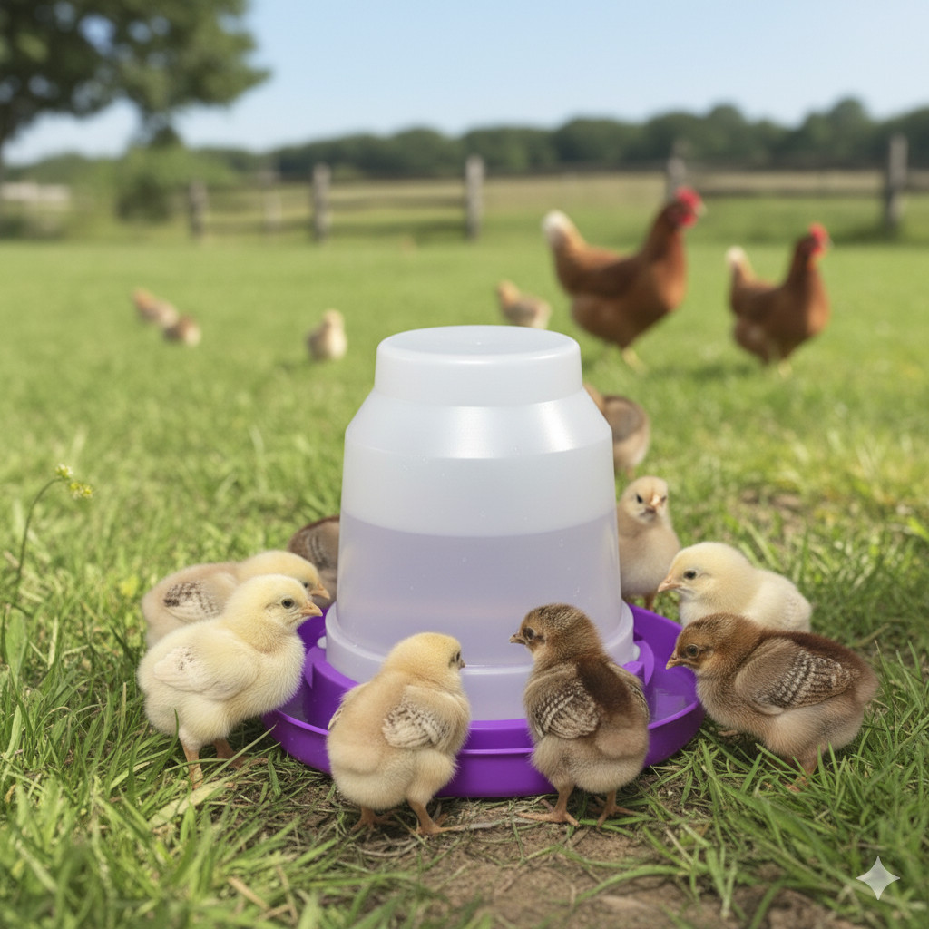 Little Giant 1Gal Plastic Nesting-Style Poultry Water Base Purple Water Jar Jug