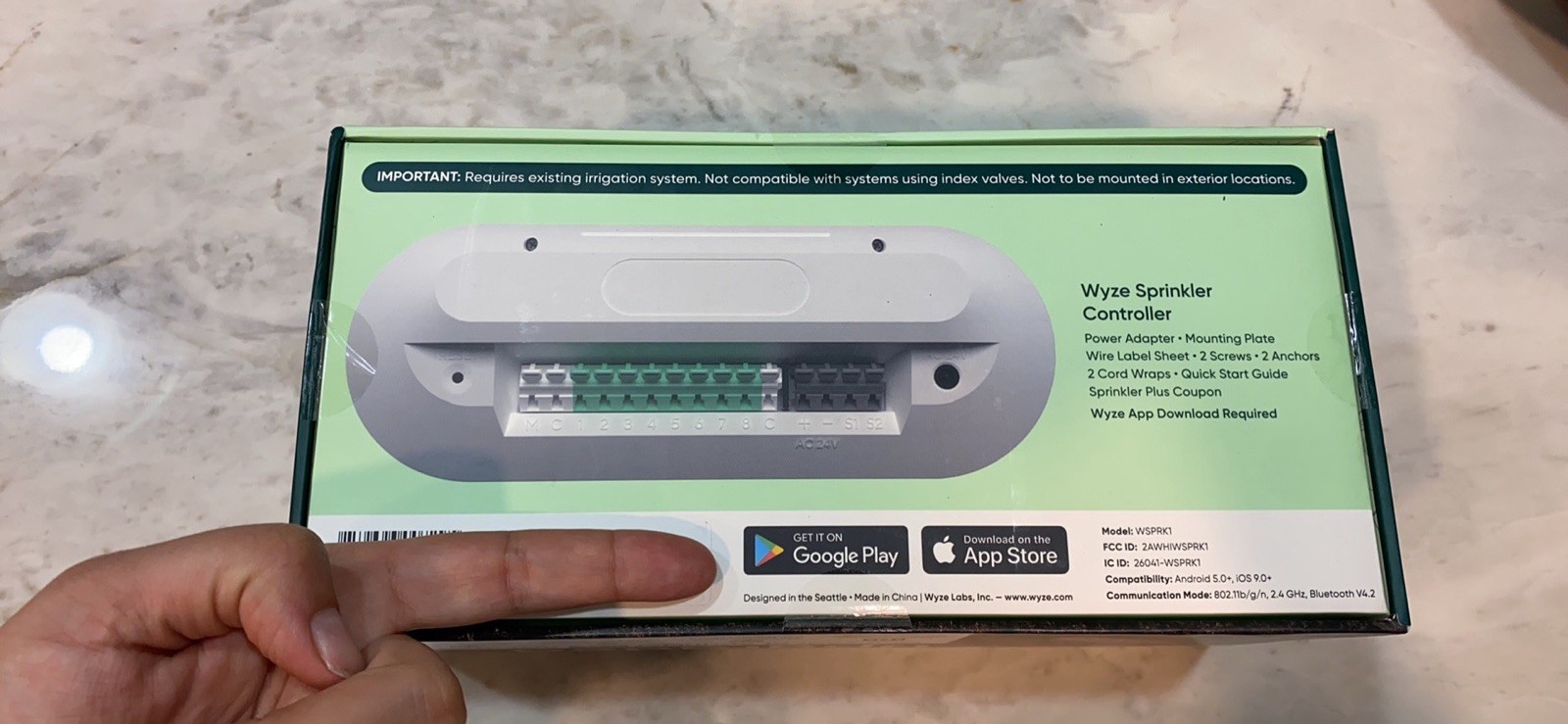 Wyze Sprinkler 8-Zone Irrigation Controller App Control Wi-Fi/Bluetooth WSPRK1