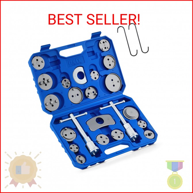 Orion Motor Tech 24pc Brake Caliper Compression Tool Set, Heavy Duty Brake Pisto