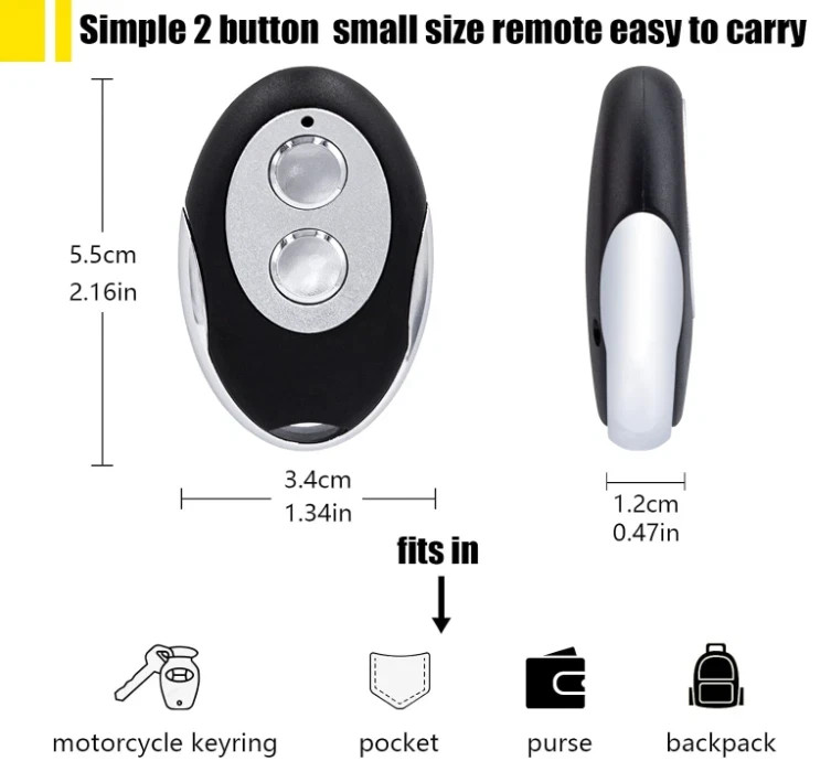 2PCs Garage Door Remote for Chamberlain Craftsman Liftmaster Yellow Learn Button