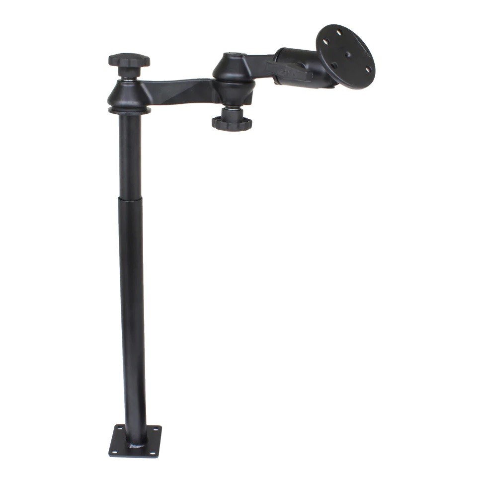 RAM Tele-Pole System with 12" + 18" Poles, Double Swing Arms & Round 3.68" Plate
