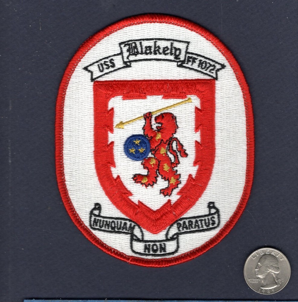 FF 1072 USS BLAKELY US NAVY Fast Frigate Ship Squadron Patch