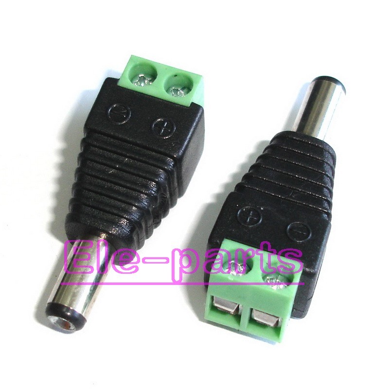 20 Pcs 5.5x2.1mm DC Power Supply Adapter Jack Male Connector Plugs