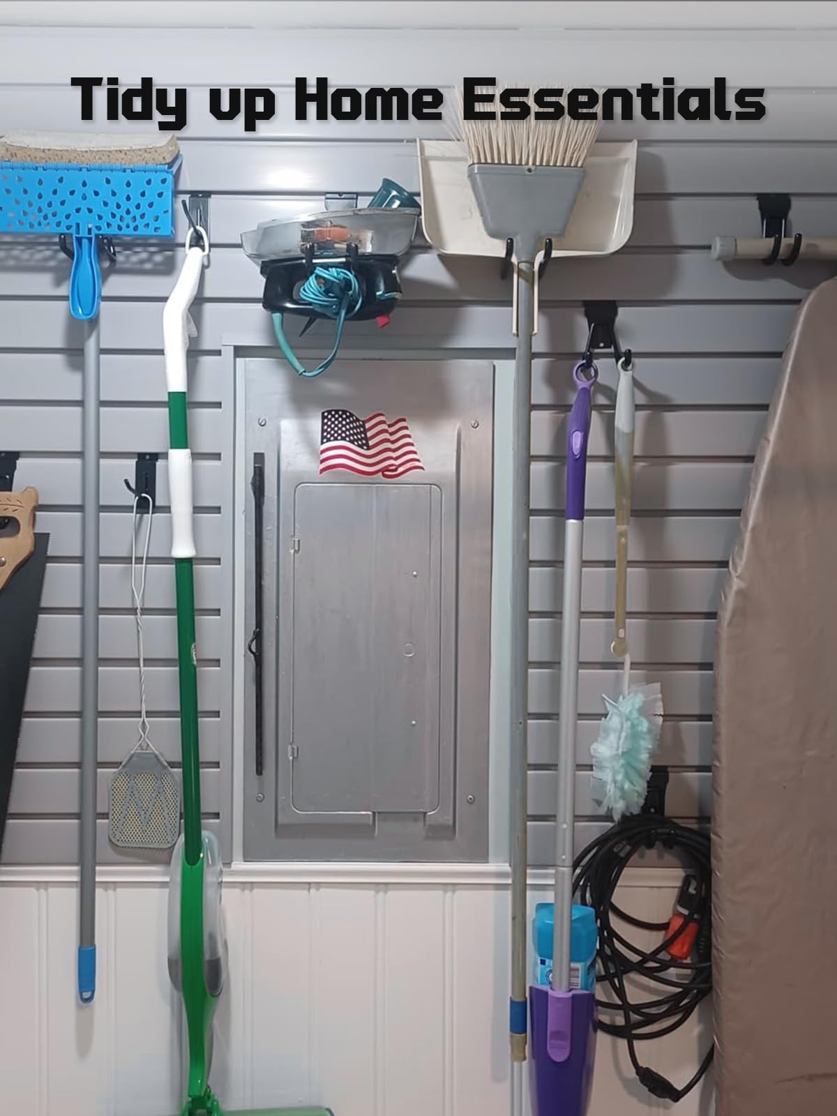 32Pcs Slatwall Set with 4 Slatwall Baskets & 26 Multi-Sized Slatwall Hooks an...