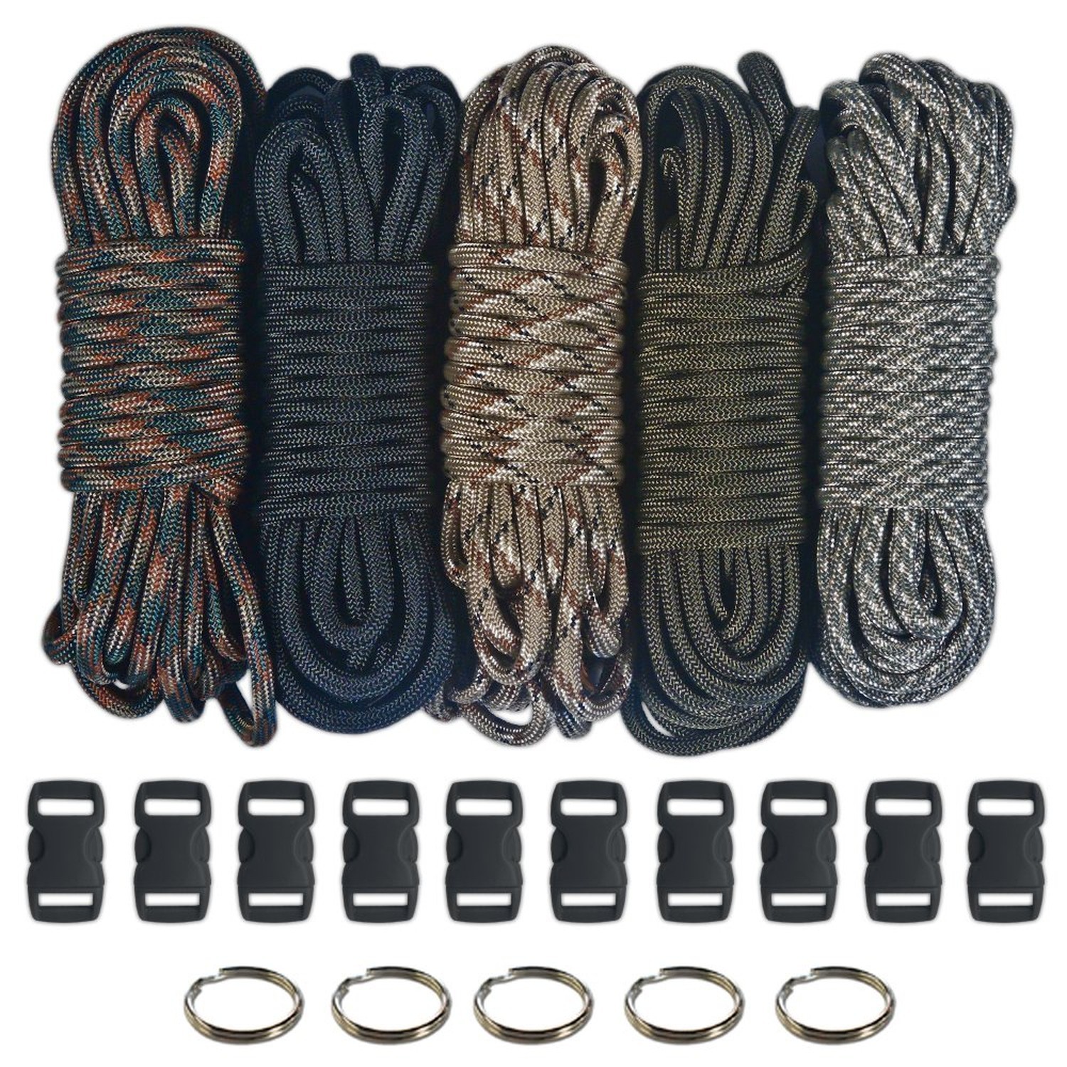 Paracord 550 Kit - Five Colors (Olive Drab, ACU, Woodland Camo, Desert Camo, ...