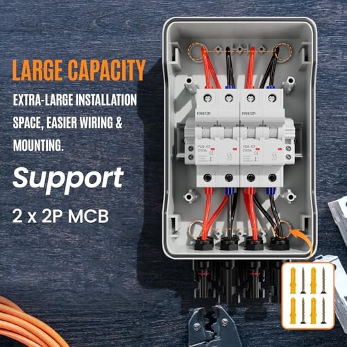 Solar Panel Disconnect Switch with 1000V DC 60Amp Circuit Breakers 60A 2String