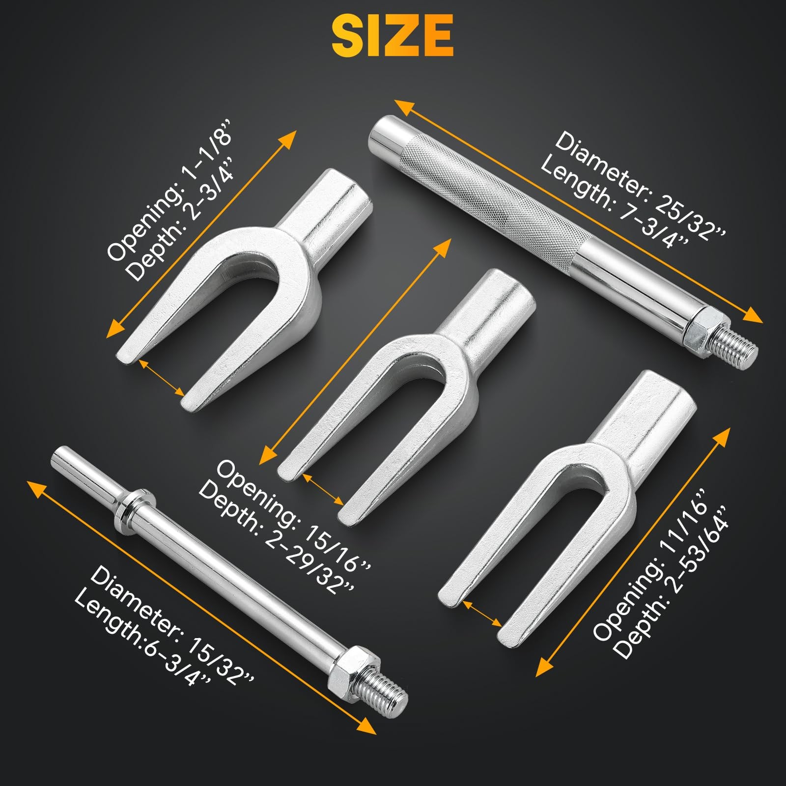 weyleity Ball Joint Separator Set | 5PCS Pickle Fork Splitter Kit Tie Rod Too...
