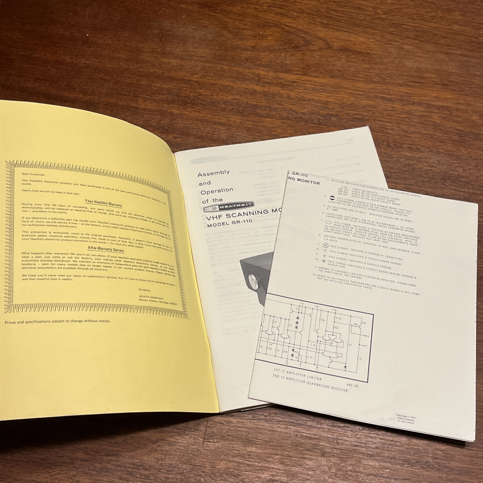 Original Heathkit GR-110 VHF scanning monitor original assembly manual