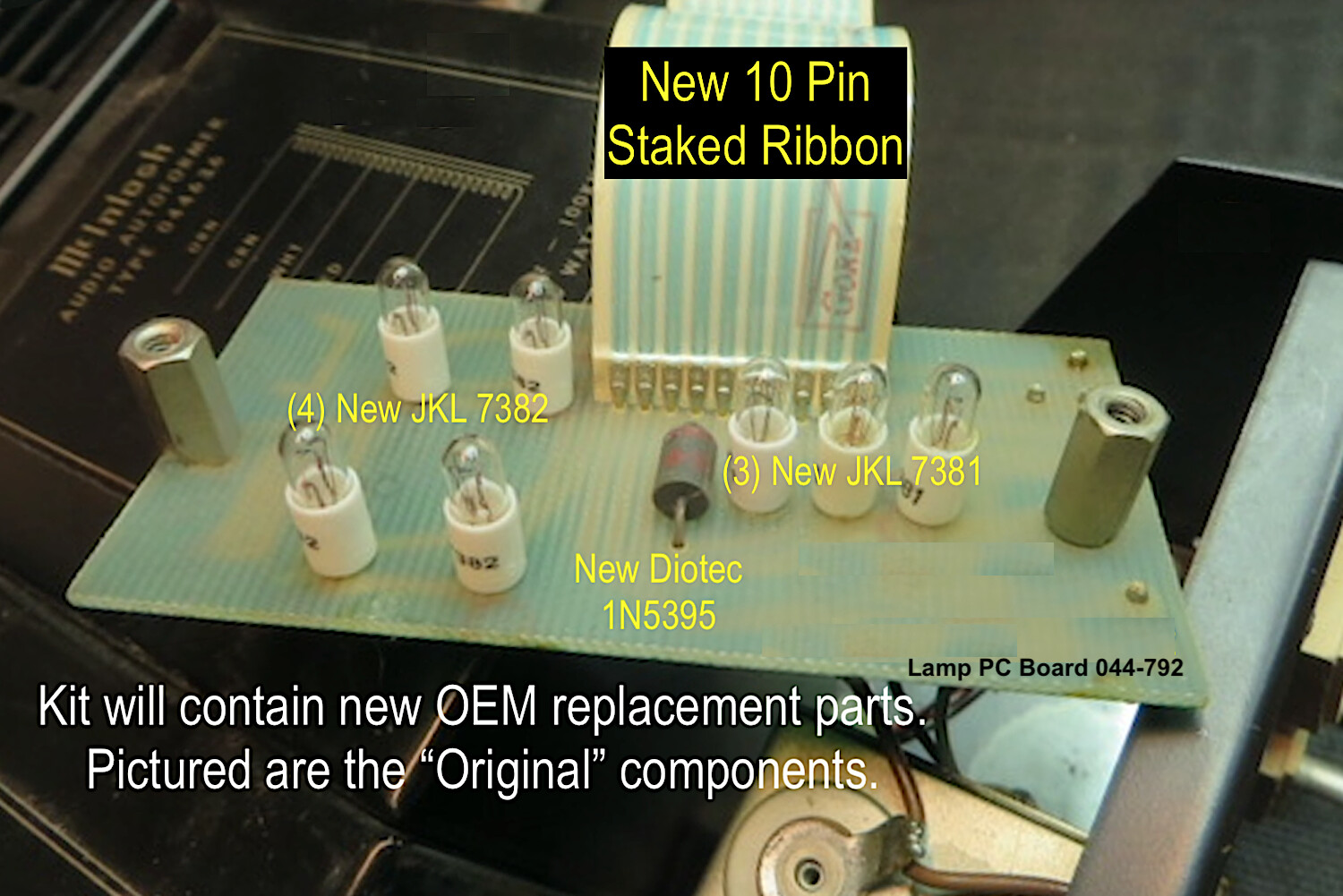 McIntosh MC2205  Ribbon Kit with (4) JKL 7382, (3) JKL 7381, Diotec 1N5395 Diode