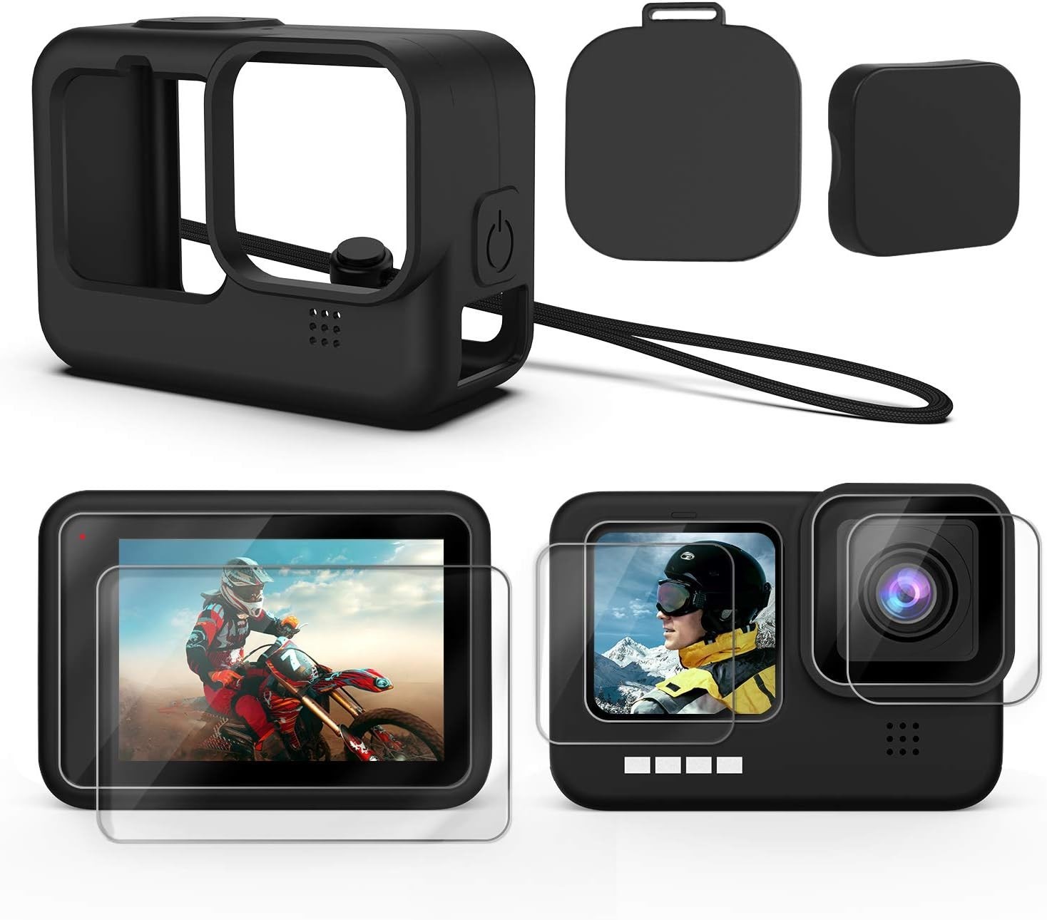 Accessories Kit for GoPro Hero 11/10/9: Silicone Case & Screen Protector