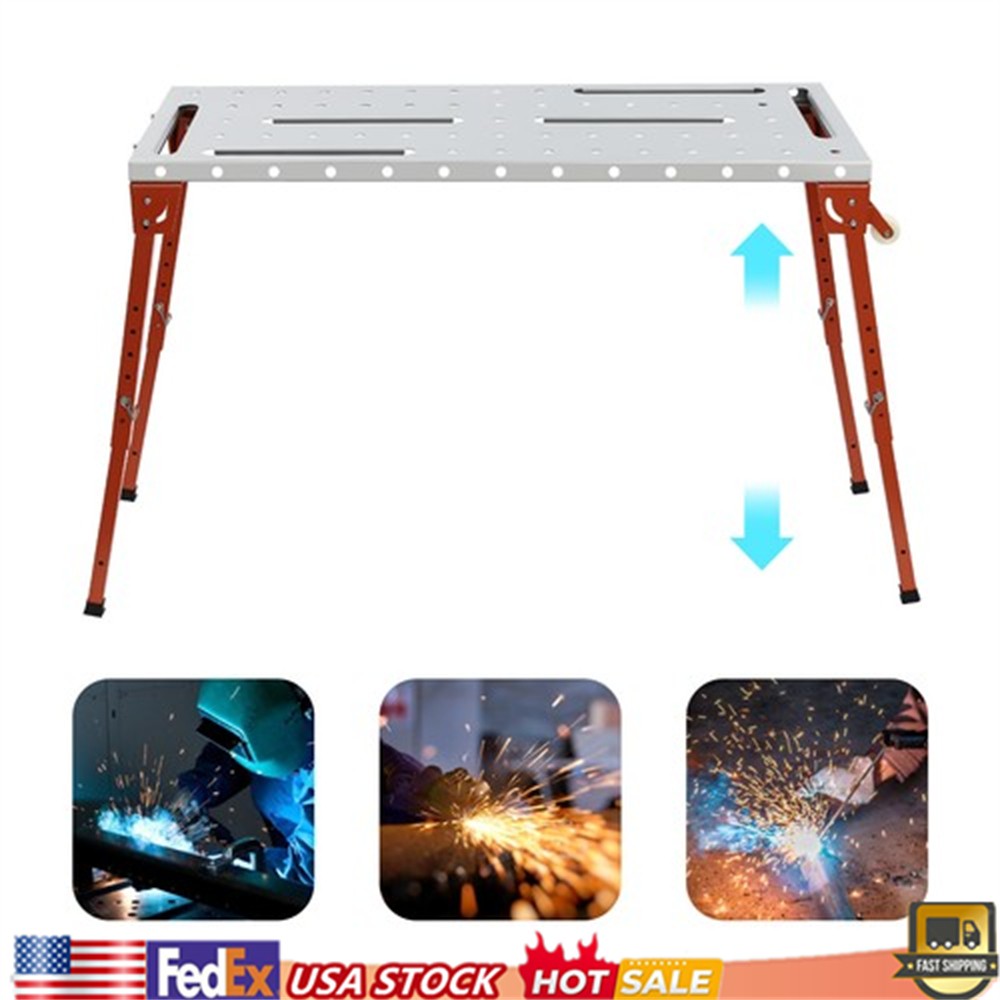 Welding Table 46" x 18" 1000LBS Folding Workbench Adjustable Height 13-21inch
