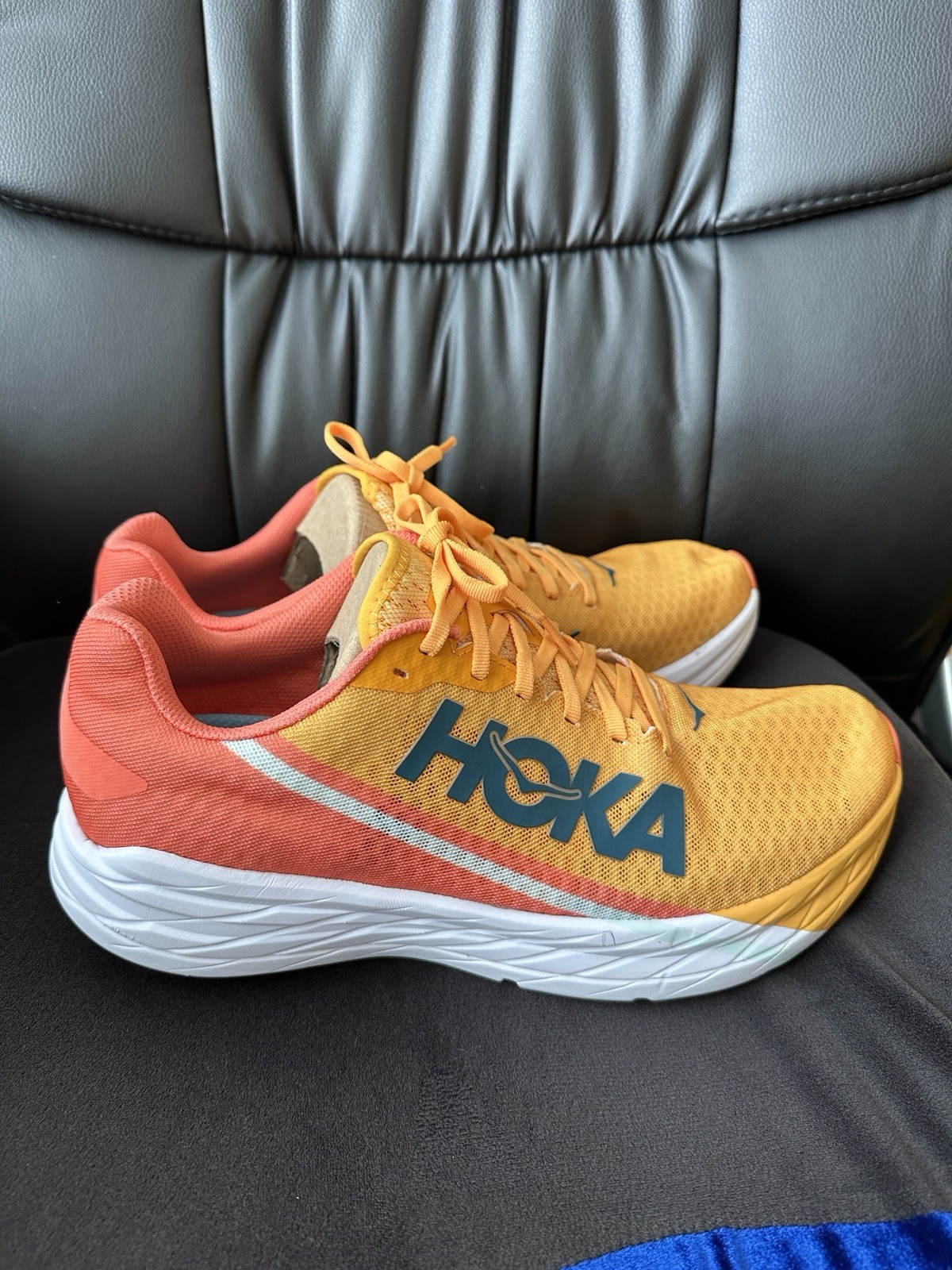 HOKA ONE ONE Rocket X Men's Running Shoes US 11 Men’s Breathable Yellow Orange