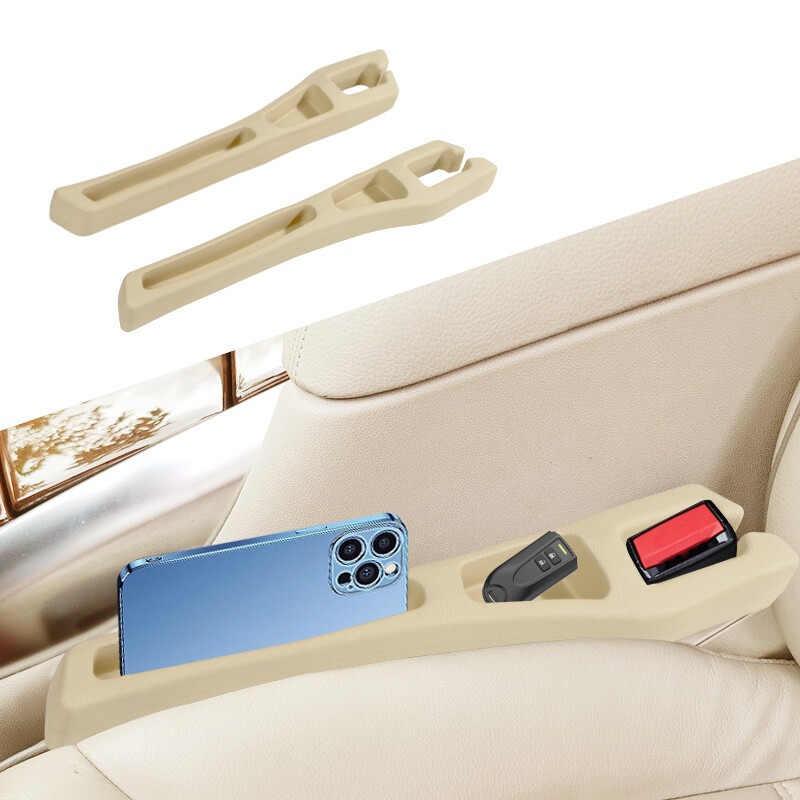 2pcs Beige Car Seat Gap Filler Car SUV Truck Seat Blocker Catcher Fill The Space
