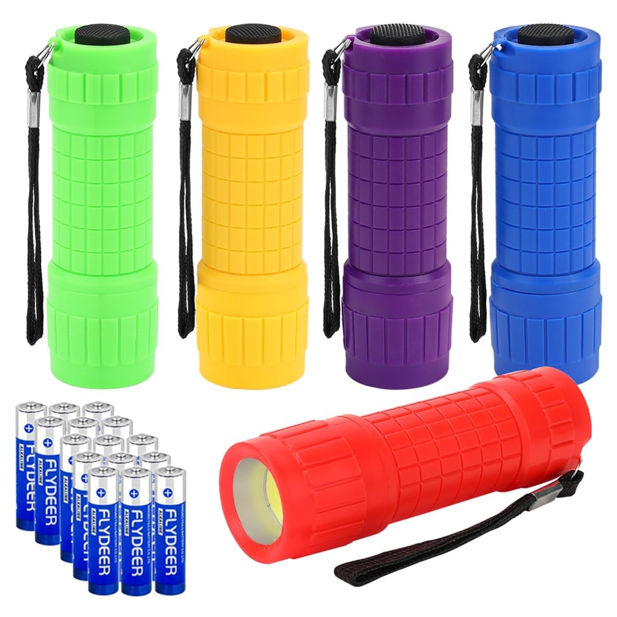 KunHe 5 Pack Plastic Small Mini LED Five Pack, Green,Red,Blue,Purple,Yellow