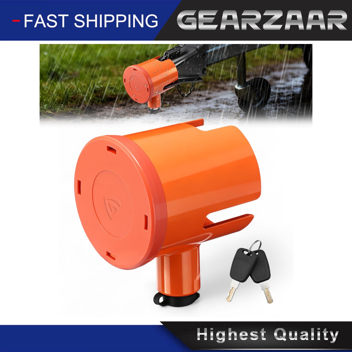 Anti Theft Trailer Tongue Lock Heavy Duty Carbon Steel Fits 2-5/16 Inch