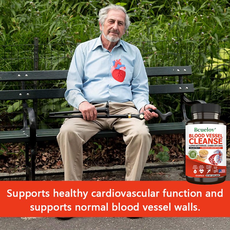 Blood Vessel Cleanse Health Heart Arterial Circulation Blood Flow 120 Capsules