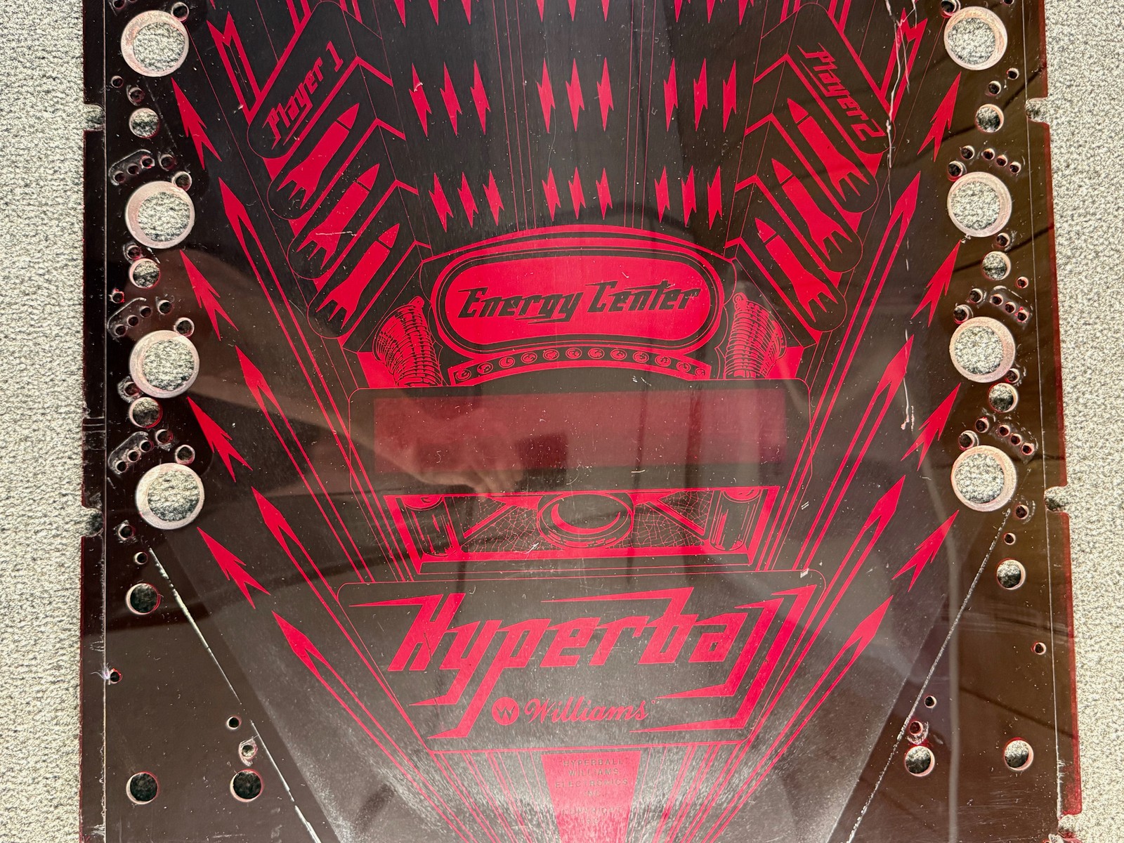 Williams Hyperball Pinball Machine Arcade Gun Shooting Game Playfield ORIGINAL