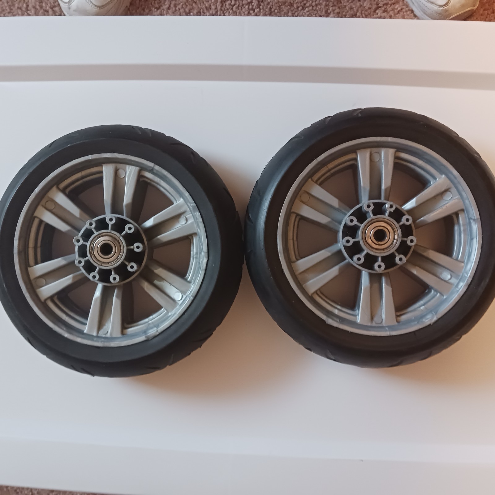 Set of  2 Off road 8 inch wheels with bearings for walker