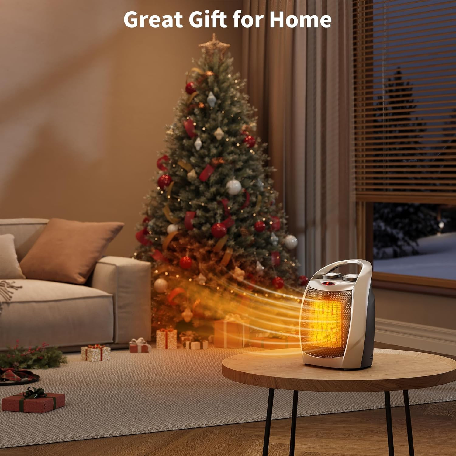 Space Heater - Greenhouse Heater, Heater with Fan, 1500W & 750W, Fast Heating, S