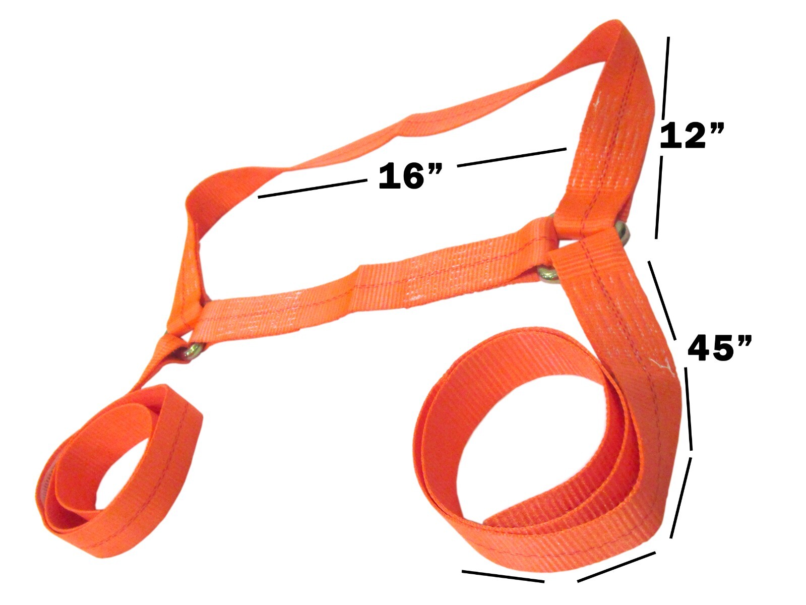 2" Flat Hook Side Rail Basket Ratchet Tie Down Assembly - Yellow Pack of 4