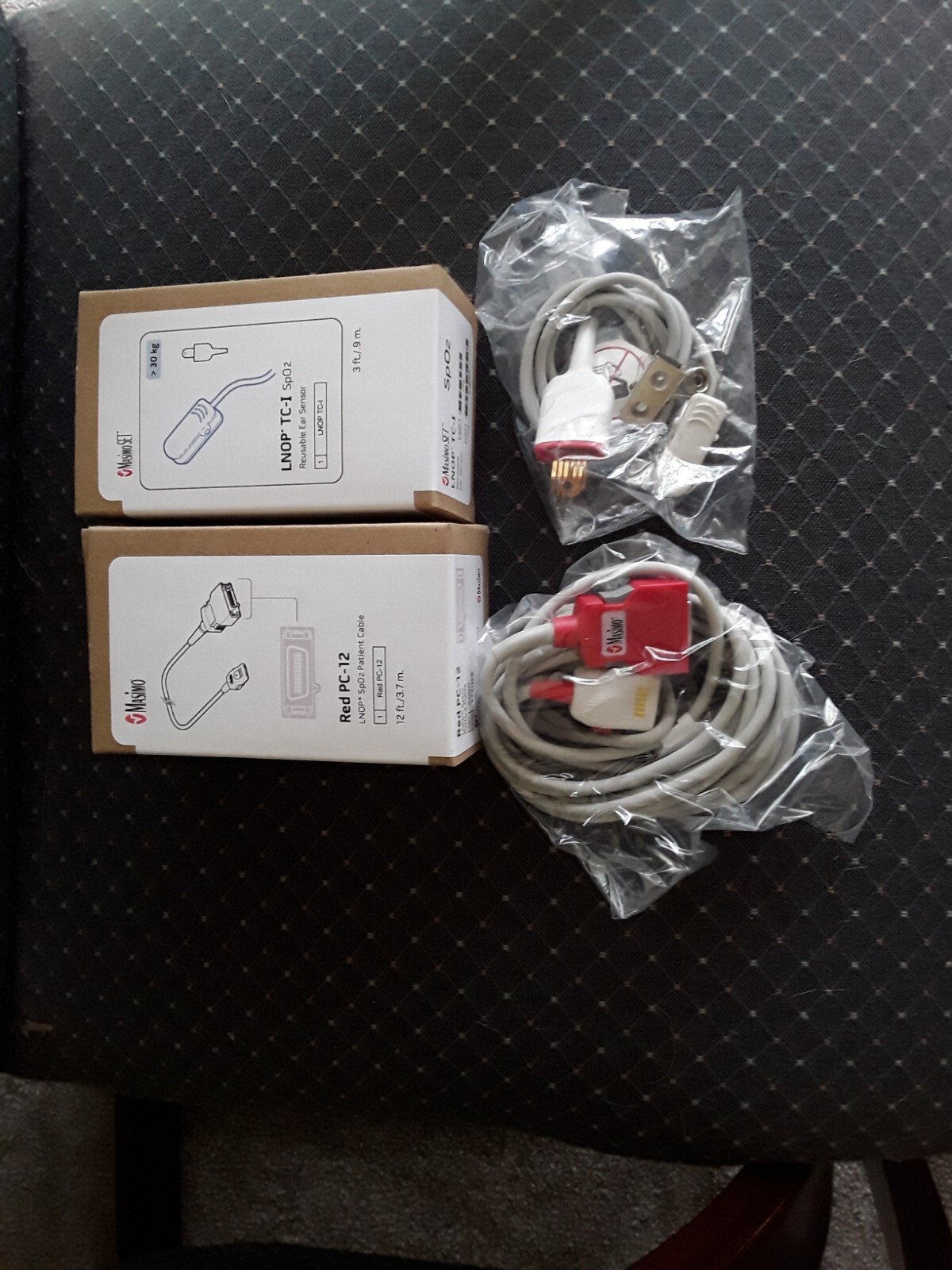 Masimo 1794 SpO2 Ear Tip-Clip Sensor With Masimo 2060 Red PC12 Cable Combo