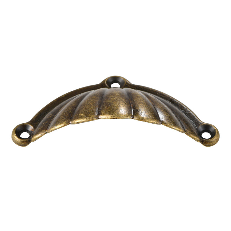 6pcs Shell Shape Antique Handle Drawer Pulls Alloy Handle Cabinet Hardware Decor