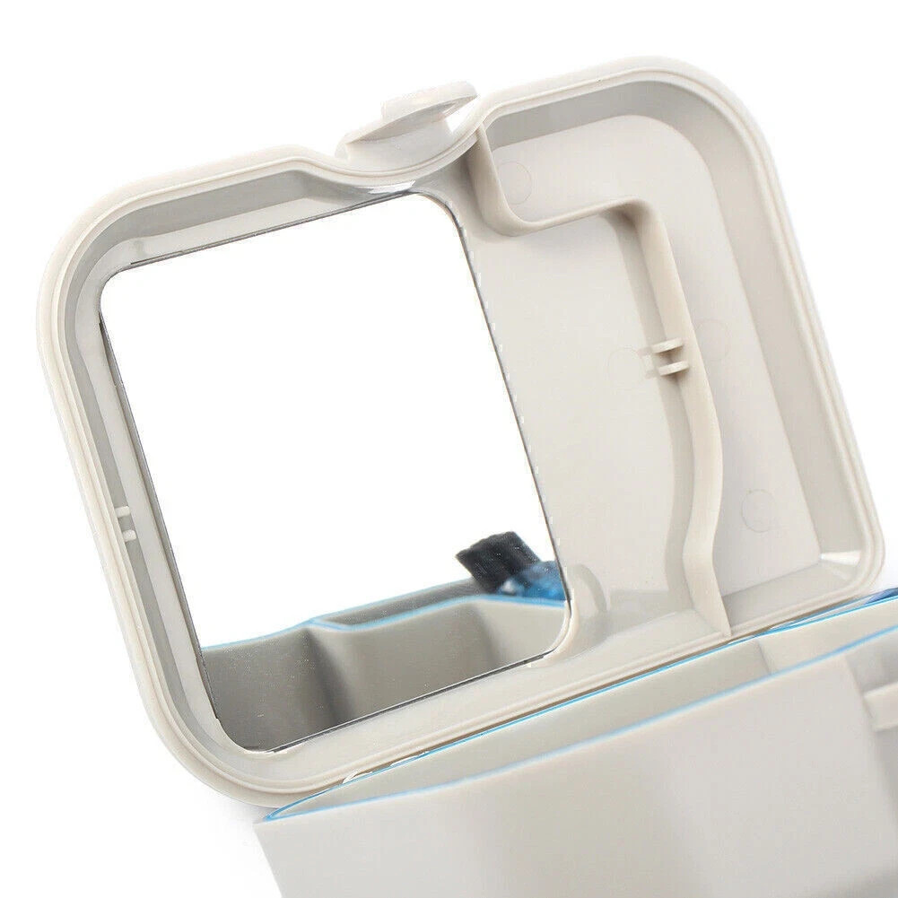 1Set Dental Storage Box Case Cleaning With Mirror And Clean Brush Container Tool