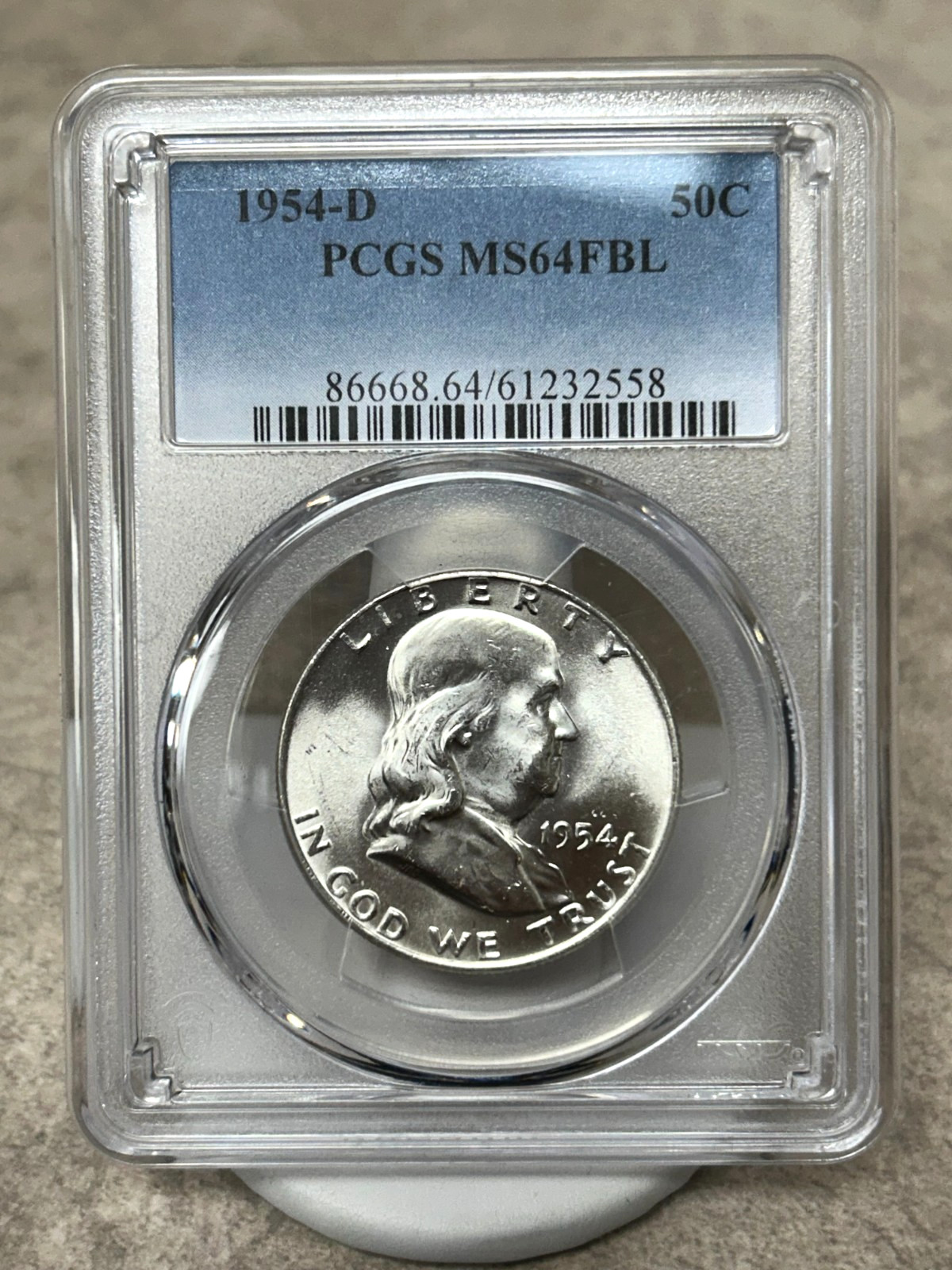 1954-D Franklin Half Dollar - MS64FBL - PCGS - Very Lustrous