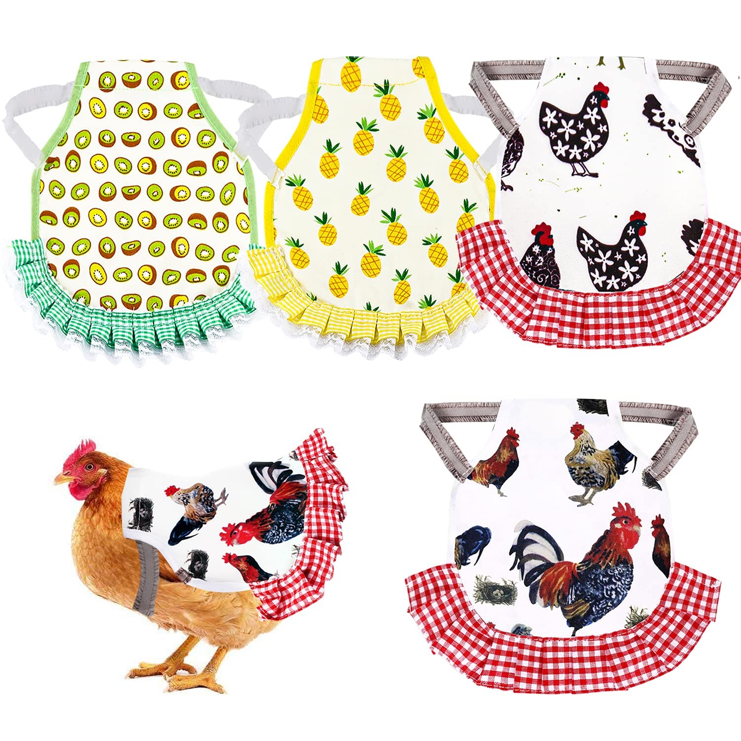 Chicken Saddles, 4 PCS Hens Saddles for Hen Apron for Poultry Protector Feath...