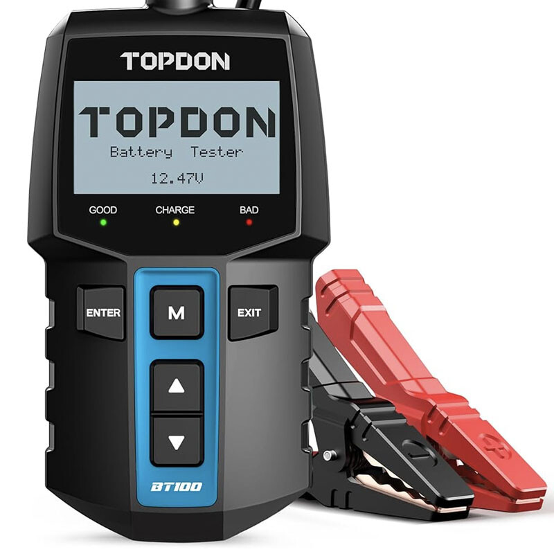 TOPDON BT100 Car Battery Tester 12V Load Tester Charging System Analyzer