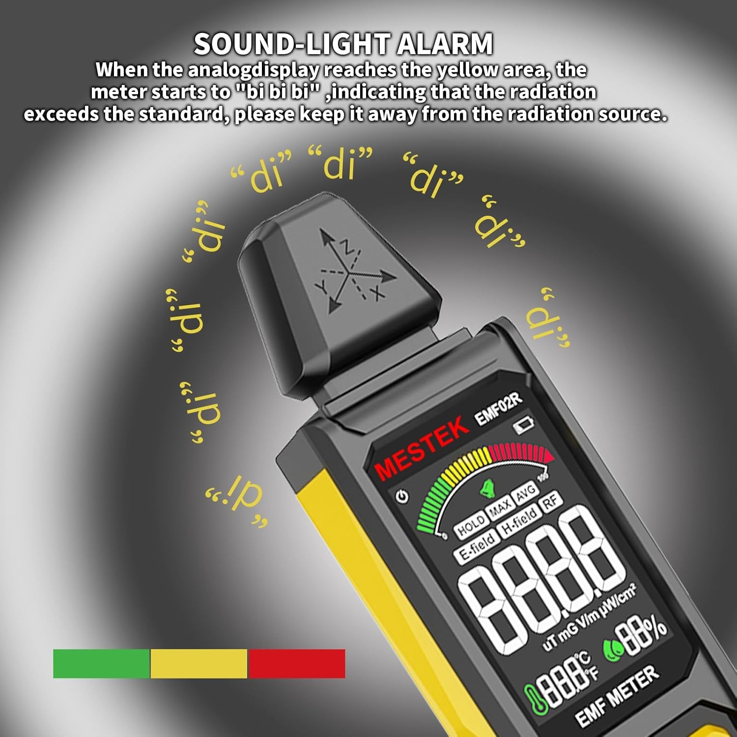 Electromagnetic Field Detector, Five-in-One Electromagnetic Radiation Detector