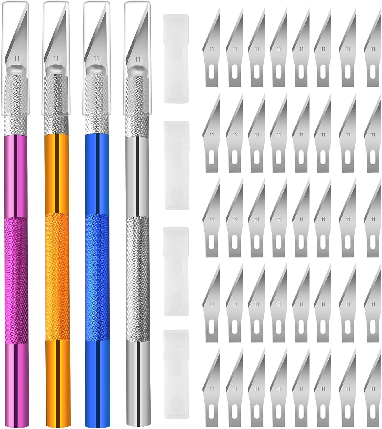 4PCS Exacto Knife, Hobby Knife Craft Knifes with 40PCS Spare Exacto Knife Blades