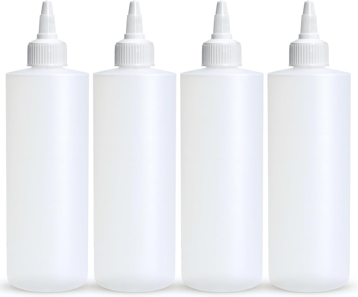 BRIGHTFROM Condiment Squeeze Bottles, 12 OZ Empty Squirt Bottle with White