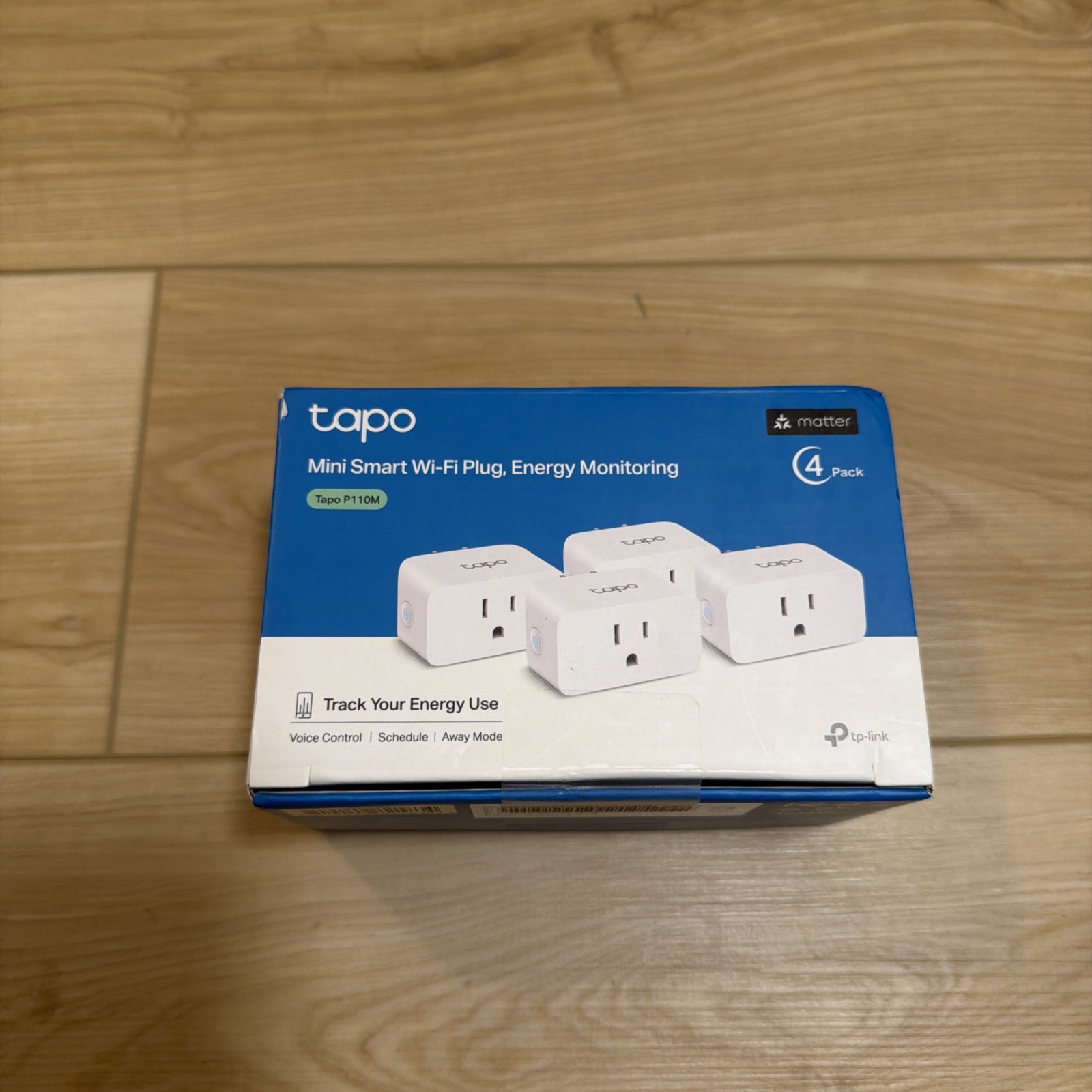 TP-Link Tapo P110M Mini Smart Wi-Fi Plug, Energy Monitoring - 4-Pack