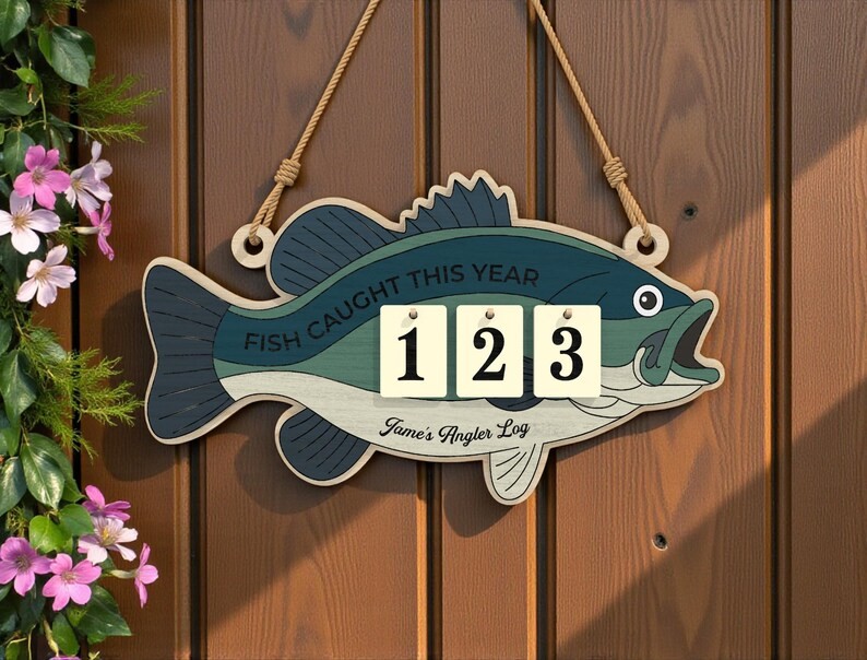 Custom Angler Fishing Wall Sign with Rope