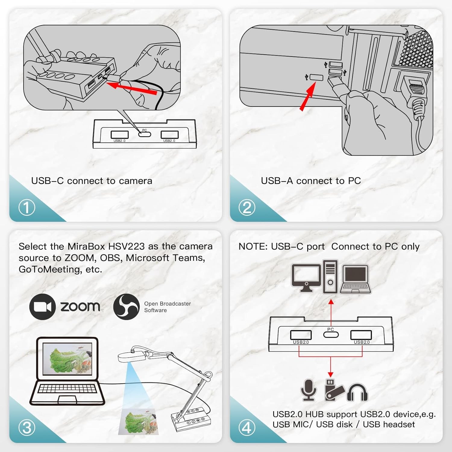 Document ,10MP USB Document for Teachers, Overhead Remote Learning, Classroom...