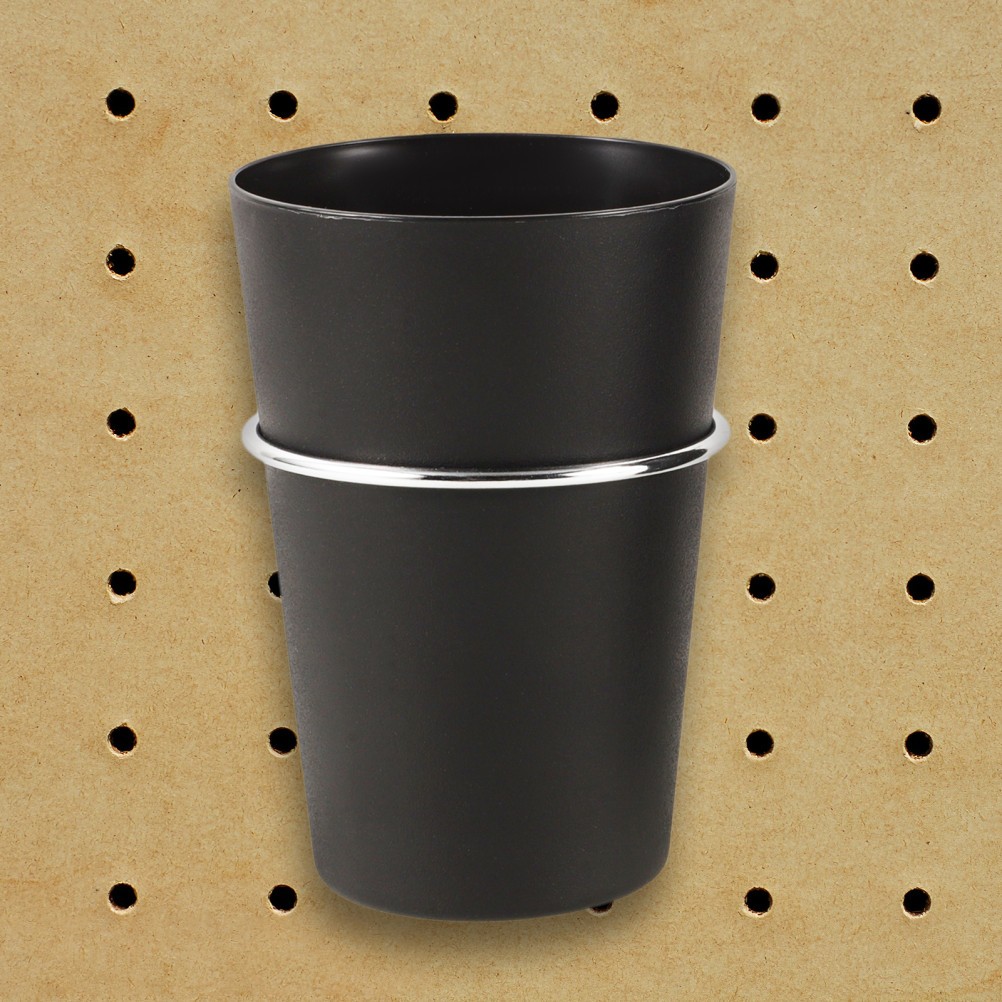 2Pcs Pegboard Tool Organizer Black Cups with Easy Install Hooks for Workspace