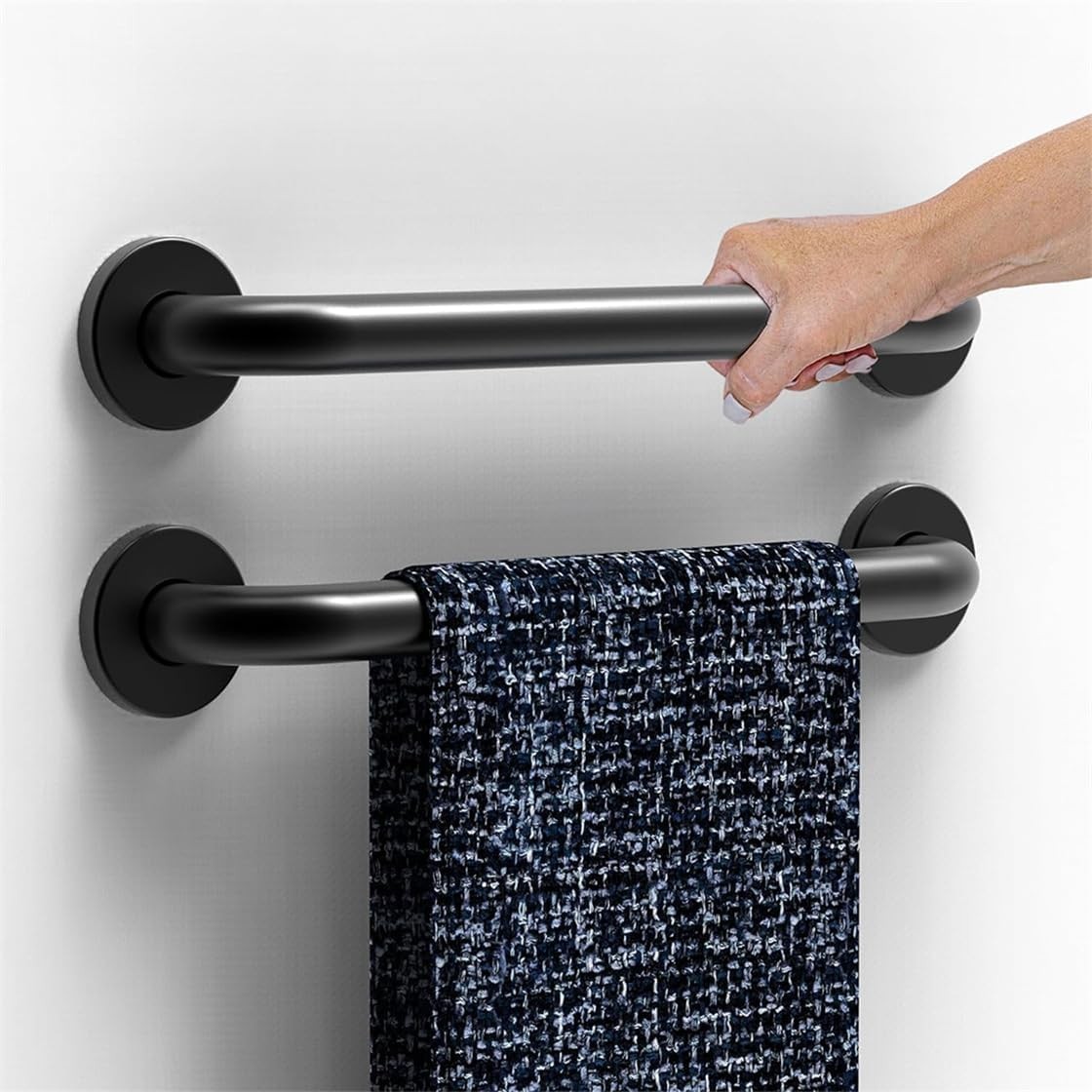12'' Grab Handle Railing Wall for Elderly Handrail 12inch, Black