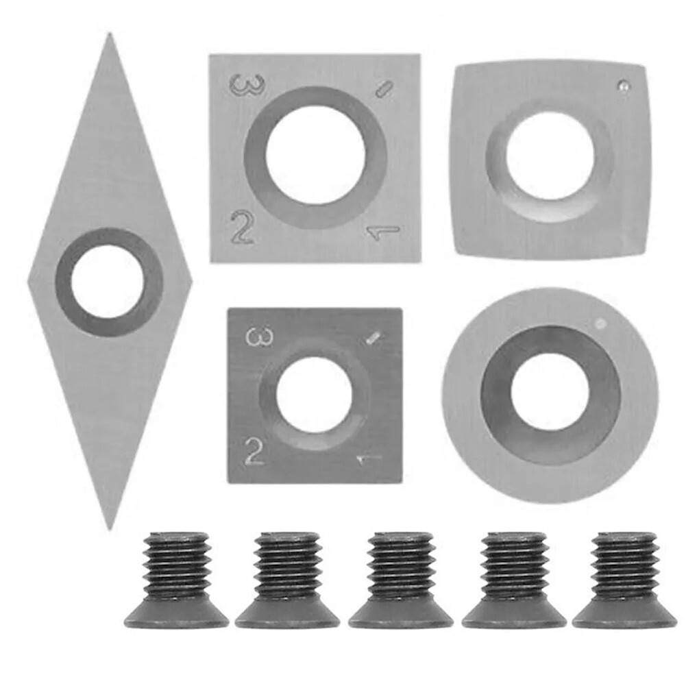 Tungsten Carbide Cutters Inserts Set for Wood Lathe Turning Tools 5Pcs