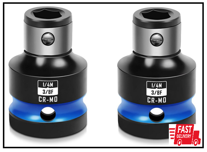 2PCS Impact Bit Holders 3/8 Inch Square Drive to 1/4 Inch Hex Socket Adapter for