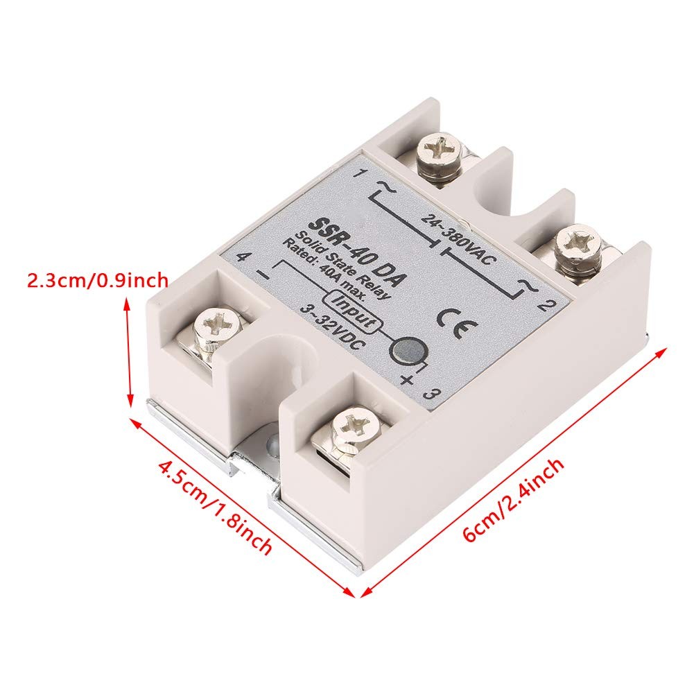 SSR40DA 40A Single Phase DCAC Solid State Relay Input 332V Output AC 1 PCS