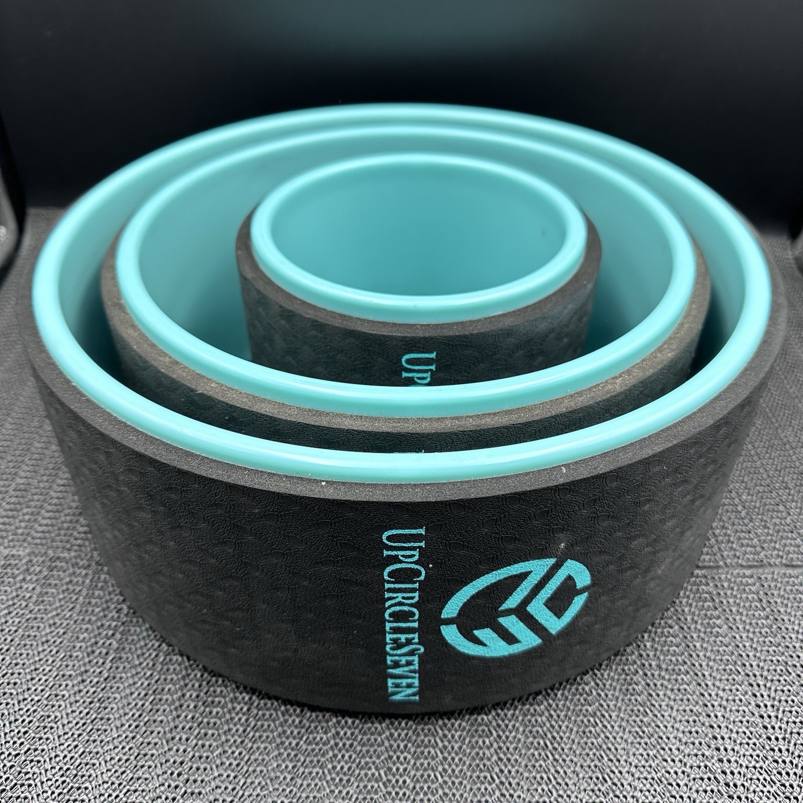 Yoga Wheel Set Of 3 Pack Back Roller Stretching Flexibility Fitness Teal Black
