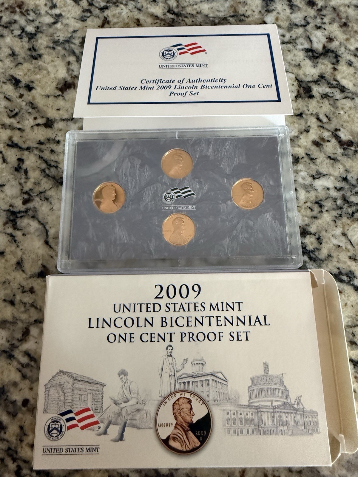 2009 S US Mint Lincoln Bicentennial One Cent Proof Set COA & Box Beautiful Coins