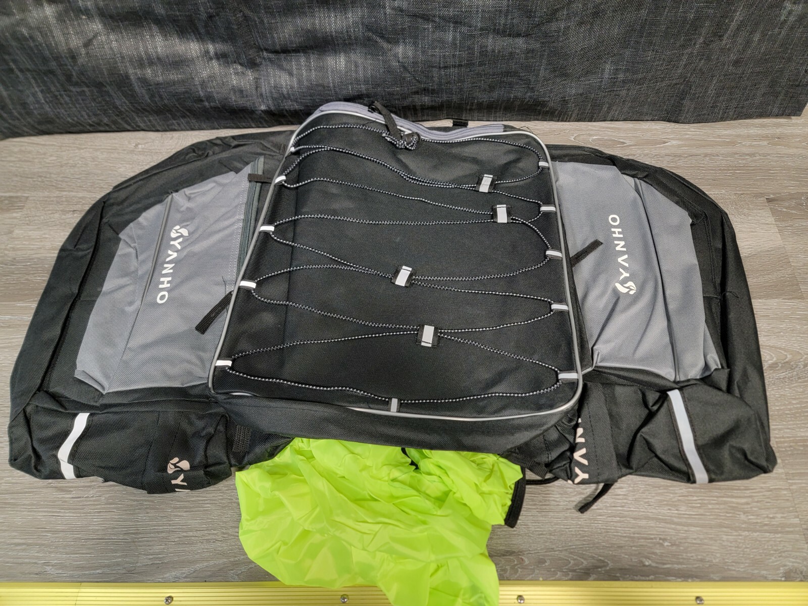 Yanho Pannier Rear Bike Rack Large Bag with Hi-Vis Yellow Rain Cover