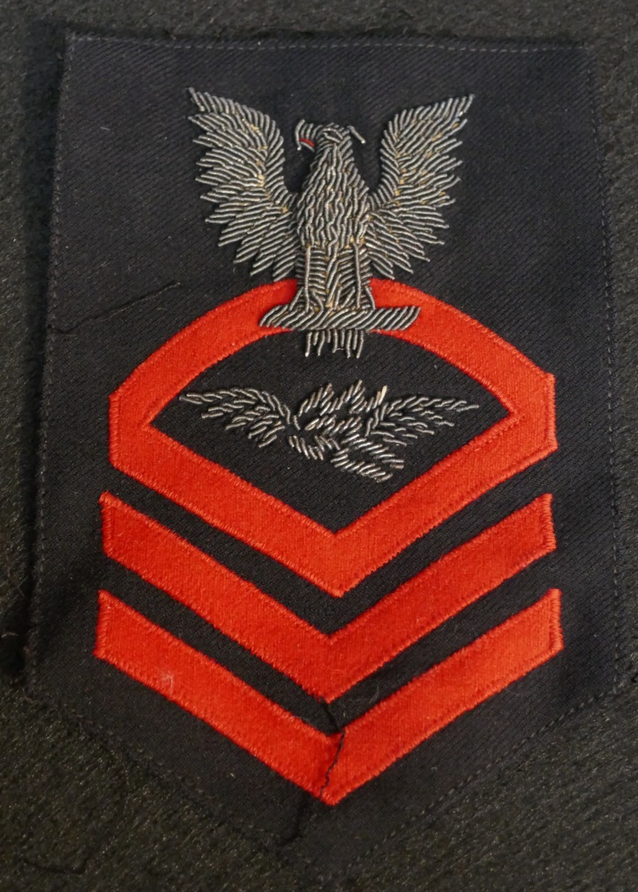 WW2 USN Navy CPO Chief Petty Officer Aviation Radioman Bullion Rate Patch Patina